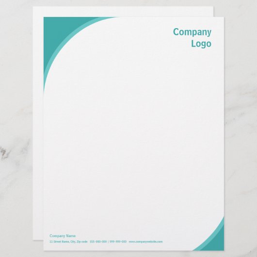 Blauwgroen hoekbriefhoofd briefhoofd (Voorkant / Achterkant)