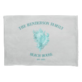 Blauwgroen Hoesje Shell Pillow Kussensloop (Voorkant)