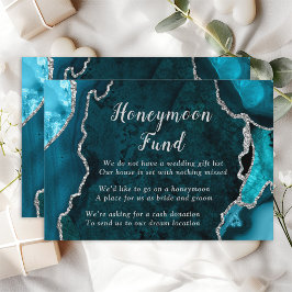 Blauwgroen Honeymoon Blue en Silver Agate Fund Informatiekaartje