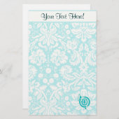 Blauwgroen horn briefpapier (Voorkant / Achterkant)