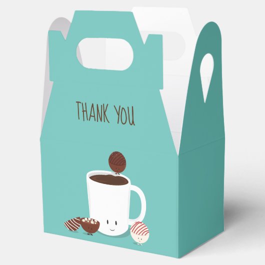 Blauwgroen Hot Chocolade Bomb Party Bedankdoosjes (Geopend)
