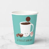 Blauwgroen Hot Chocolade Bomb Party Papieren Bekers (Achterkant)