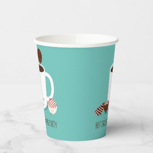 Blauwgroen Hot Chocolade Bomb Party Papieren Bekers (Links)