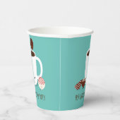 Blauwgroen Hot Chocolade Bomb Party Papieren Bekers (Rechts)