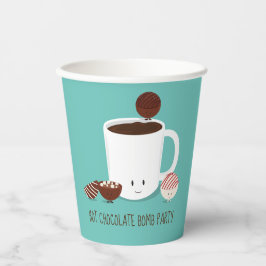 Blauwgroen Hot Chocolade Bomb Party Papieren Bekers