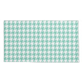 Blauwgroen Houndstooth Kussensloop (Achterkant)