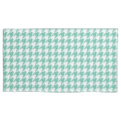 Blauwgroen Houndstooth Kussensloop (Voorkant)
