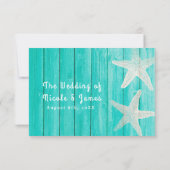 Blauwgroen hout en bruinvissen Elegant Beach RSVP- RSVP Kaartje (Achterkant)