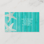 Blauwgroen hout en staarten strand Elegant grafisc Visitekaartje (Achterkant)