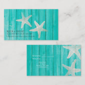 Blauwgroen hout en staarvis Beach Elegant Refer a  Aanbevelingskaartje (Voorkant / Achterkant)
