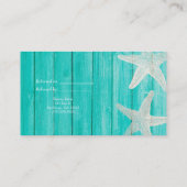 Blauwgroen hout en staarvis Beach Elegant Refer a  Aanbevelingskaartje (Achterkant)