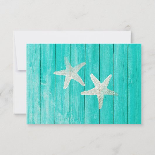 Blauwgroen hout en staarvis Beach Elegant Table Nu Kaart (Achterkant)