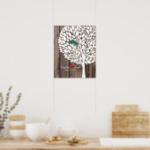 blauwgroen hout voor bruiloft poster (Keuken)