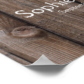 blauwgroen hout voor bruiloft poster (Hoek)