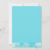 Blauwgroen Hout Waterverf Rustieke Zonnebloem Brui Kaart (Achterkant)