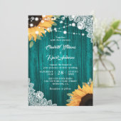 Blauwgroen Houten Kant Eucalyptus Lights Zonnebloe Kaart (Staand voorkant)