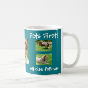 Blauwgroen huisdieren Eerste 5 Gepersonaliseerd Fo Koffiemok
