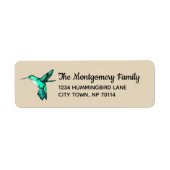 Blauwgroen Hummingbird Family Etiket (Voorkant)