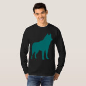Blauwgroen Husky Silhouet T-shirt (Voorkant volledig)