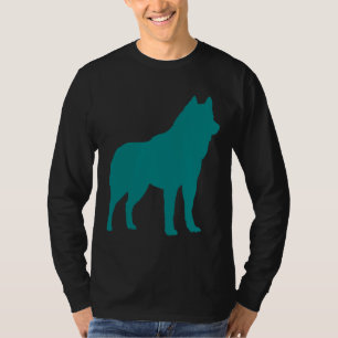 Blauwgroen Husky Silhouet T-shirt