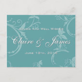  Blauwgroen huwelijksbericht Advieskaart (Voorkant)