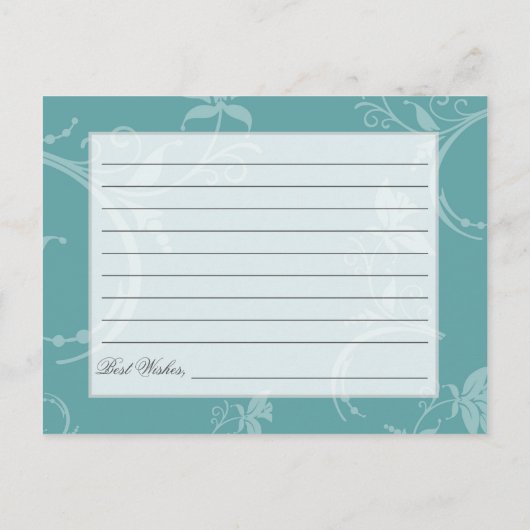  Blauwgroen huwelijksbericht Advieskaart (Achterkant)