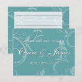  Blauwgroen huwelijksbericht Advieskaart (Voorkant / Achterkant)
