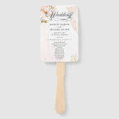 Blauwgroen huwelijksprogramma Hand Fan Handwaaier (Voorkant)