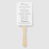 Blauwgroen huwelijksprogramma Hand Fan Handwaaier (Achterkant)