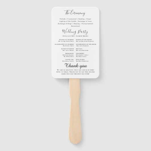 Blauwgroen huwelijksprogramma Hand Fan Handwaaier (Achterkant)