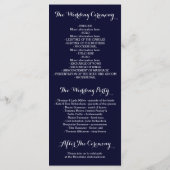 blauwgroen huwelijksprogramma's - romantische lant programmakaart (Achterkant)