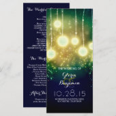 blauwgroen huwelijksprogramma's - romantische lant programmakaart (Voorkant / Achterkant)