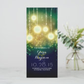 blauwgroen huwelijksprogramma's - romantische lant programmakaart (Staand voorkant)