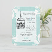 Blauwgroen huwelijksuitnodigingen kaart (Staand voorkant)