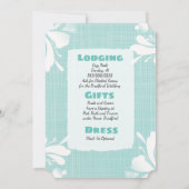 Blauwgroen huwelijksuitnodigingen kaart (Achterkant)