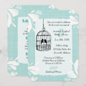 Blauwgroen huwelijksuitnodigingen kaart (Voorkant / Achterkant)