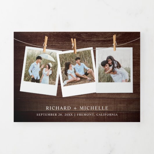 Blauwgroen Hydrangea Mason Jar String Lights Weddi Drieluik Uitnodiging (Cover)