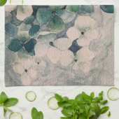 Blauwgroen Hydrangeas keukenhanddoek (Gevouwen)