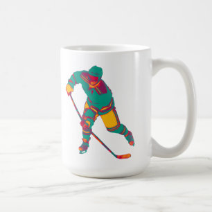 Blauwgroen Ice Hockey Player, persoonlijke muis Koffiemok