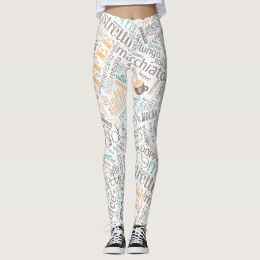 Blauwgroen ID283 van Word Coffee Cloud Leggings (Voorkant)