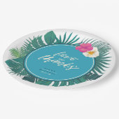 Blauwgroen ID577-Bedankt van het Tropisch huwelijk Papieren Bordje (Gekanteld)