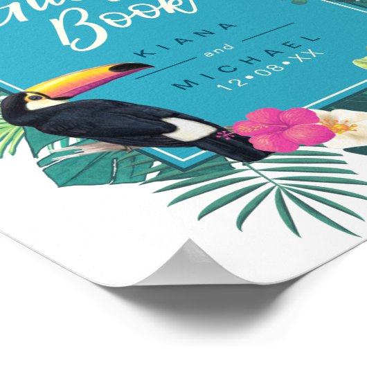 Blauwgroen ID577 van het Boek van de Gast van het  Poster (Hoek)