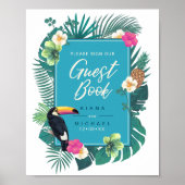 Blauwgroen ID577 van het Boek van de Gast van het  Poster (Voorkant)