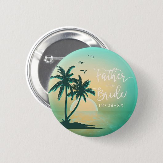 Blauwgroen ID581 van de Bride Ronde Button 5,7 Cm (Voorkant /achterkant)