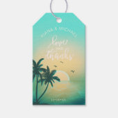 Blauwgroen ID581 van Tropical Isle Sunrise Wedding Cadeaulabel (Voorkant)
