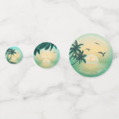 Blauwgroen ID581 van Tropical Isle Sunrise Wedding Confetti (Voorkanten)