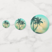 Blauwgroen ID581 van Tropical Isle Sunrise Wedding Confetti (Achterkanten)