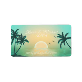 Blauwgroen ID581 van Tropical Isle Sunrise Wedding Etiket