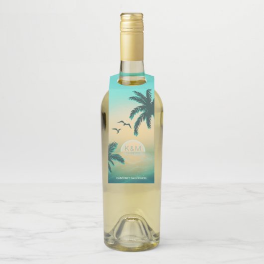 Blauwgroen ID581 van Tropical Isle Sunrise Wedding Flessenhanger (Op fles)