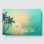 Blauwgroen ID581 van Tropical Isle Sunrise Wedding Gastenboek (Voorkant)